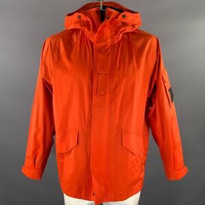 RAG & BONE Size L Orange Cotton Polyester Parka Jacket
